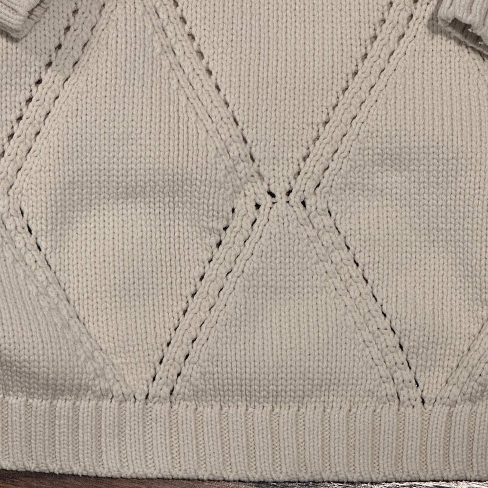 Weekend MaxMara Beige Diamond Pattern Sweater, Size Large (239) - Picture 5 of 6